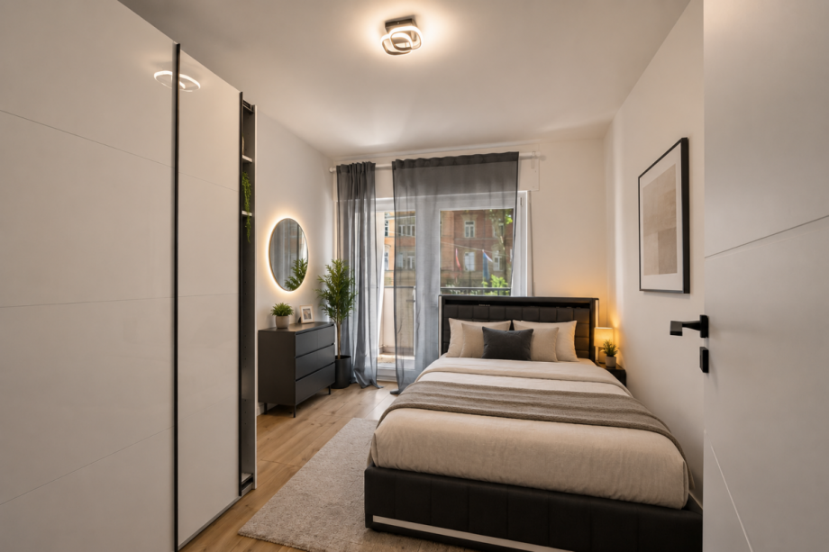 Visualisiert Schlafzimmer II Etagenwohnung Karlsruhe