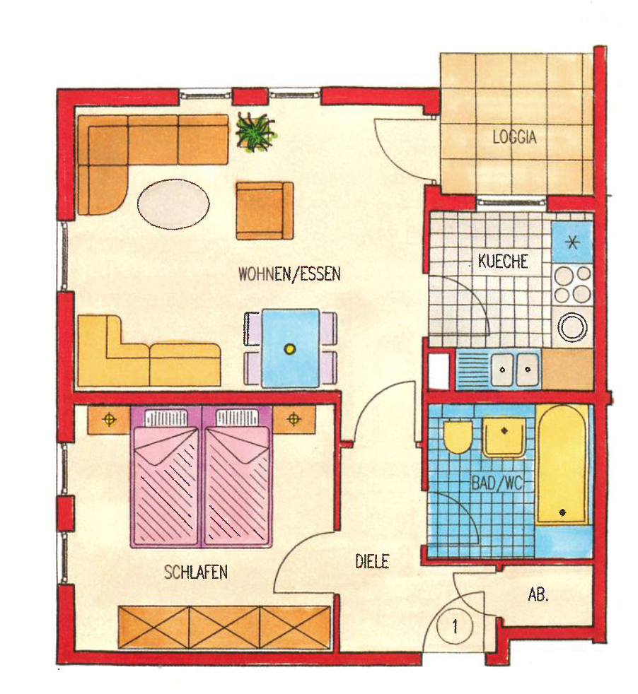 Grundriss Etagenwohnung Hockenheim