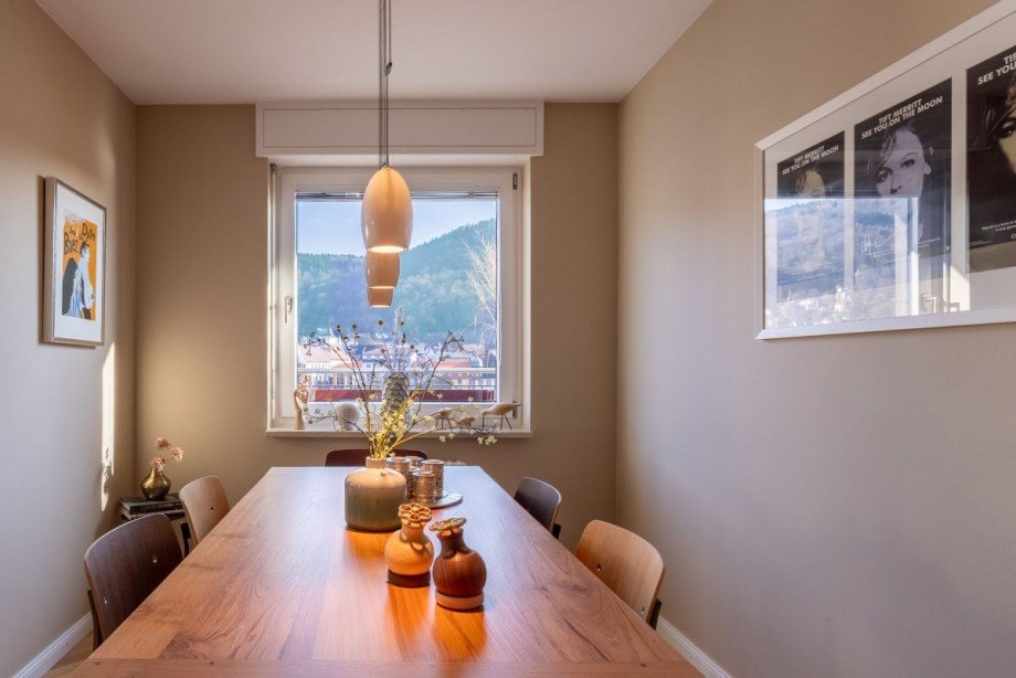 Esszimmer mit Altstadtblick Etagenwohnung Heidelberg