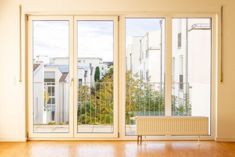 Wohnzimmer & S�d-Balkon Penthousewohnung Heidelberg