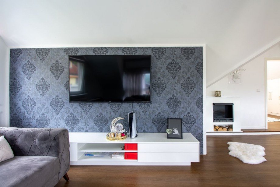 Wohnzimmer Dachgeschosswohnung Neckargem�nd
