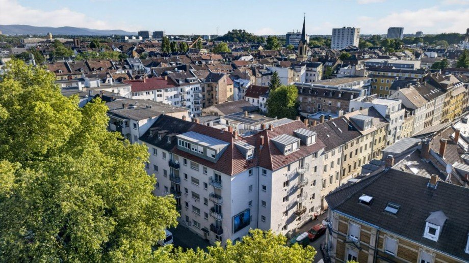 Nachbarschaft Luftbild Etagenwohnung Karlsruhe
