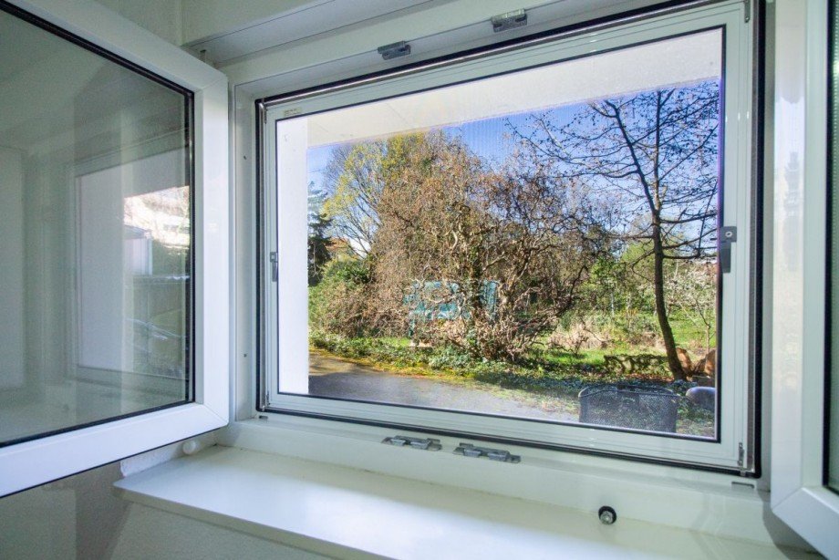 Ausblick aus dem K�chenfenster Souterrainwohnung Heidelberg