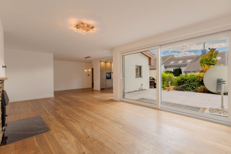 Wohnzimmer mit Kamin Erdgeschosswohnung Heidelberg