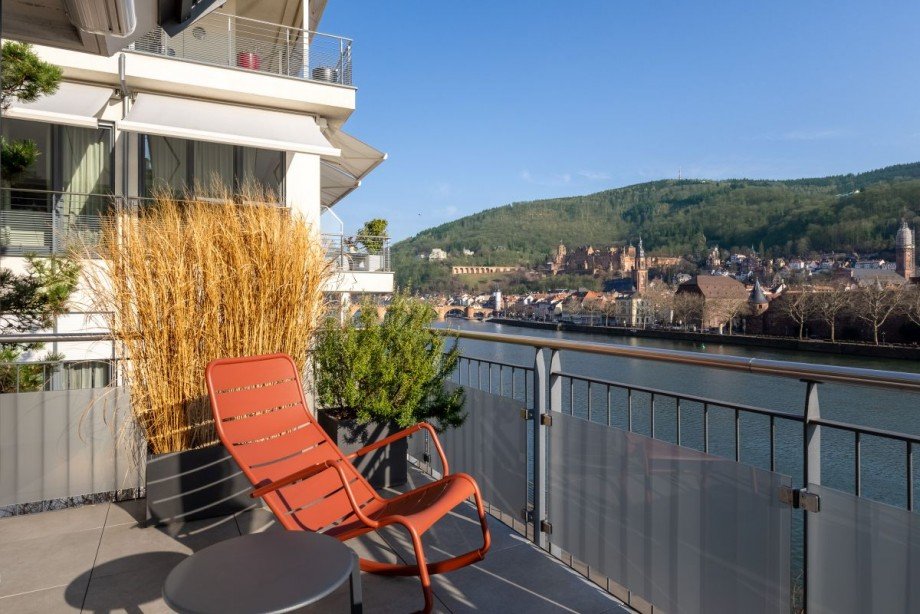 S�dterrasse mit Schloss- und Neckarblick Etagenwohnung Heidelberg