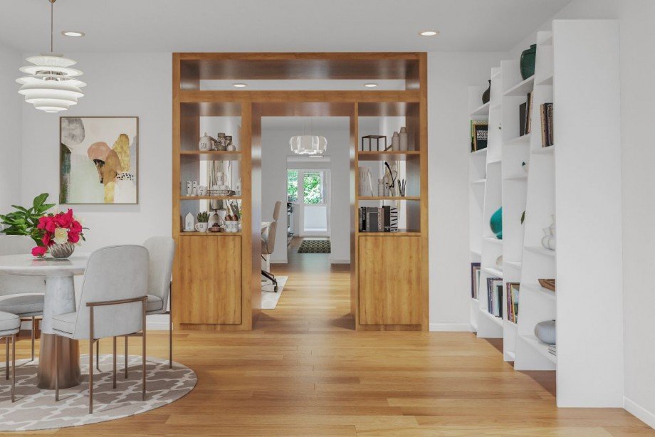 Wohnzimmer Ausblick Richtung K�che Etagenwohnung Heidelberg